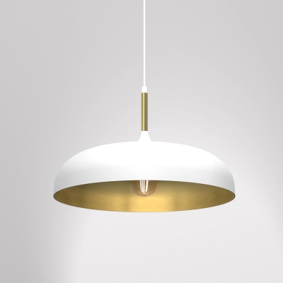 lafabryka.pl Lampa wisząca LINCOLN WHITE/GOLD 1xE27 MLP7899 Milagro